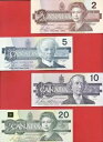 カナダ 1986-91 $2 5 10 20 BIRDS シリーズ BONIN * THIESSEN 4 個セット