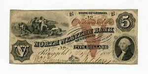 1861年 $5 ノースウェスタン銀行 - ジョージア州リングゴールド紙幣