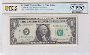 1969-C $1 FRN 饹 FR-1906 K PCGS 餷 UNC 67 PPQ