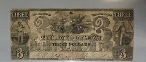 バーモント州、オルレアン銀行 3 ドル紙幣の古い紙幣