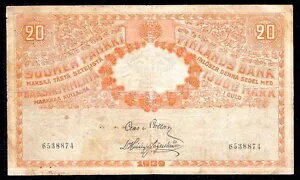 フィンランド 20 マルカア 1909 。 P-11a