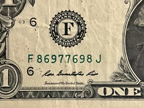 ファンシー シリアル番号 1 ドル紙幣ペア レーダー回文メモ 86977698 陰陽