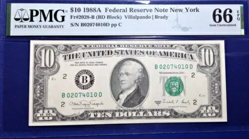 1988A $10 ϢˮԷ Fr-2028-B ˥塼衼 PMG66  EPQ