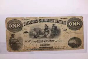1860 $1、BOONE COUNTY BANK.、手頃な価格の収集用通貨、ストア #06213