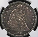 1842年 自由の女神像 NGC MS 61 ガラス反射ブドウとバイオレットインフューズ