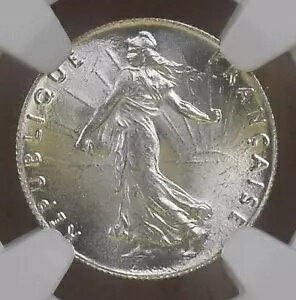 50サンチーム 1900年 シーダー フランス フランス NGC MS 67 この保存状態では希少(3)