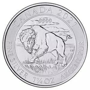 2021 ロイヤル カナダ造幣局 バイソン 1.25 オンス シルバー コイン(3)