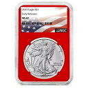 プレセール - 2025 $1 アメリカン シルバー イーグル NGC MS69 ER フラッグ ラベル レッド コア