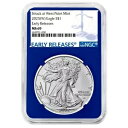 プレセール - 2025 (W) $1 アメリカン シルバー イーグル NGC MS69 ER ブルー ラベル ブルー コア