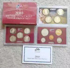2010-S 米国造幣局シルバー プルーフ セット COA およびボックス 14 コイン付き - 送料無料！(3)