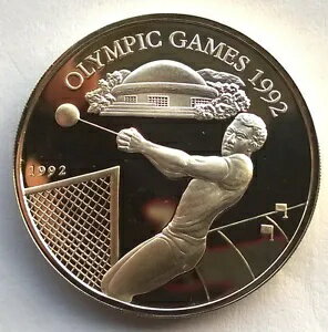 サモア 1991 ハンマー投げ タラ銀貨 10 枚、プルーフ