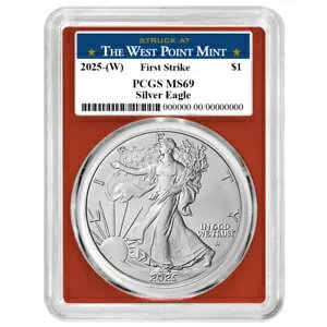 プレセール - 2025 (W) $1 1 オンス アメリカン シルバー イーグル PCGS MS69 FS ウエスト ポイント ラベル...