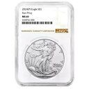 プレセール - 2024 (P) $1 アメリカン シルバー イーグル スター プリビー NGC MS69 ブラウン ラベル