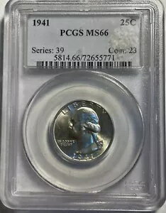 楽天WORLD RESOURCE【KING店】1941 P ワシントン クォーター ドル - PCGS MS66 - ナイス ブライト コイン - （2039/AL）