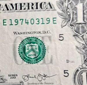 ファンシー シリアルナンバー 1 ドル札シリーズ 2013 ~19740319~ ((誕生日ノート 50 歳))