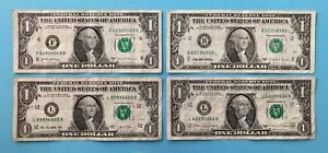 (グループ 12) ロット 4 フリッパー / ローター 1 ドル 1 ドル紙幣ファンシー シリアル番号