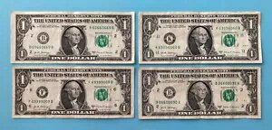 (グループ 10) ロット 4 フリッパー / ローター 1 ドル 1 ドル紙幣ファンシー シリアル番号