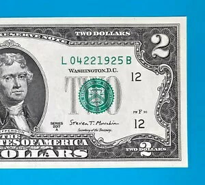 1925 年 4 月 22 日 : L 04221925 B 誕生日紙幣 2 ドル 2 ドル紙幣 *UNC*