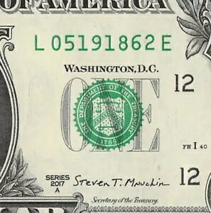 1862 年 5 月 19 日の誕生日日付メモ派手なシリアル番号 1 ドル紙幣