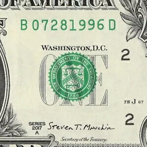 1996 年 7 月 28 日の誕生日ファンシー シリアル番号日付メモ 1 ドル紙幣 07 28 1996