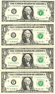 トライナリー ファンシー シリアル番号 1 ドル紙幣 3 5 種類 7 ロット 4 紙幣 Circ