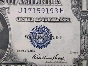 1935E $1 シルバー証明書 J17159193H