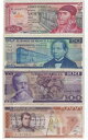 メキシコ紙幣 6 枚のロット: 20、50、100、5000 ペソ、35 ドル以上のギフト相当! MXNT