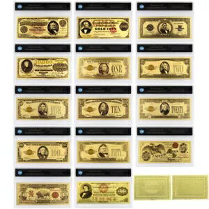 Gcollection 用米国ゴールド紙幣ドル記念プラスチックケースマネー 14 個