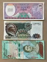 紙幣ロット3枚。通貨セット。紙幣 ロシア レーニン スリナム ベネズエラ