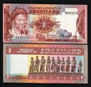 スワジランド 1 LILANGENI P-1 1974 第 1 紙幣 象の裸の女王 UNC 通貨