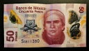 メキシコ 50 ペソ (2) 紙幣 2013 セリエ J、セリエ L メキシコ 50 ペソ紙幣