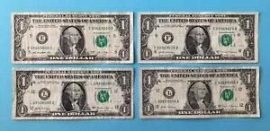 (グループ 2) ロット 4 フリッパー / ローター 1 ドル 1 ドル紙幣ファンシー シリアル番号