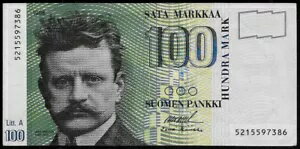 フィンランド 1986 (1991) 100 マルカ P 119 VF+