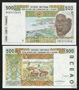 WORLD RESOURCE【KING店】のギニアビサウ 西アフリカ諸国 500 フラン P-910 S 1997 DAM UNC WAS 紙幣｜アングル3
