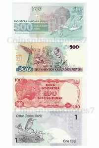 Topic-Bird による世界紙幣 8 枚のロット。 / ブラジル、スリナム、ザンビア、...