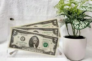 連続シリアル番号 #2 ドル紙幣 UNC-フレーム入り--#75