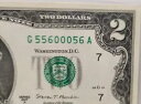 $2 FRN G7 UNC ? ファンシー シリアル 55600056 ? トライナリー、トリオ、ラッキー 5 + ギフト! SAD1