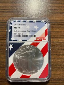 2018-P 独立記念日エディション ホルダー アメリカン シルバー イーグル ASE $1 NGC MS 70