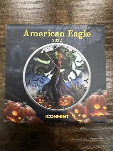 IconMint 2022 アメリカン シルバー イーグル ハロウィン カラーライズド グロー エフェクト 1オンス .999