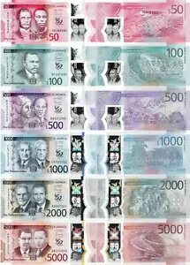 ジャマイカ 2022 セット 6 個 50+100+500+1000+2000+5000 ドル - W96-101 UNC 通信を選択