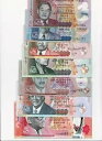モーリシャス コンプリート 7 紙幣セット 25 〜 2,000 ルピー 2009 /2019 ピック 49-58、UNC