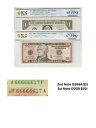 1 ドルと 10 ドルの 2 枚セット 一致するシリアル番号 66666617 PCGS グレード 65/67 PPQ