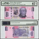 メキシコ 1000 ペソ、2006、P-127b、シリーズ B、PMG 67