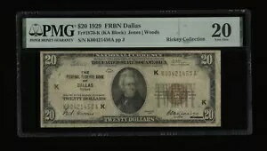 DBR 1929 $20 FRBN 饹 Fr. 1870-K PMG VF-20 ꥢ K00421450A