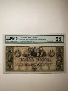 ルイジアナ州ニューオーリンズ運河銀行銀行 50 ドル 1840 年代の残金
