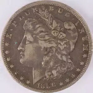 1886 O モルガン ダラー VF 非常に上質なシルバー $1 コイン SKU:I12037