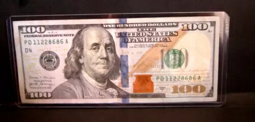 リピーター シリアル番号 FANCY 11228686 100 ドル 100 ドル紙幣 2017A