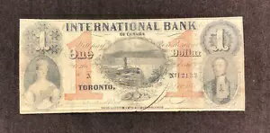 紙幣 国際銀行 1858 ドル 1 ドル カナダ トロント ブルー フィッチ