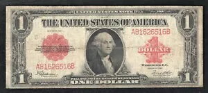 FR。 40 1923 $1 1 ドルレッドシール法定通貨米国紙幣非常に上質 (C)