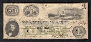 1863年 $1 ニューヨーク州ニューヨーク市海洋銀行 廃止された紙幣
